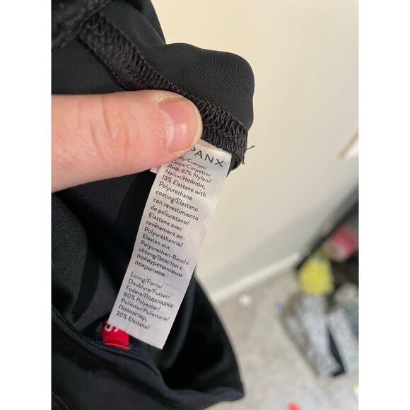 Spanx Faux Leather Camo Leggings in Matte‎ Black Combo - Picture 10 of 11